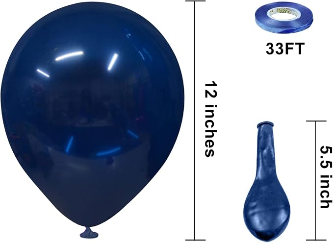 KBZVNAF Navy Blue Latex Party Balloons 50 Pack 12 inch | Navy Round Helium - Image 2