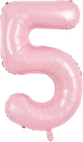 TONIFUL 40 Inch Pastel Pink Number 5 Balloons Large Foil 5th Birthday Decor | by TONIFUL