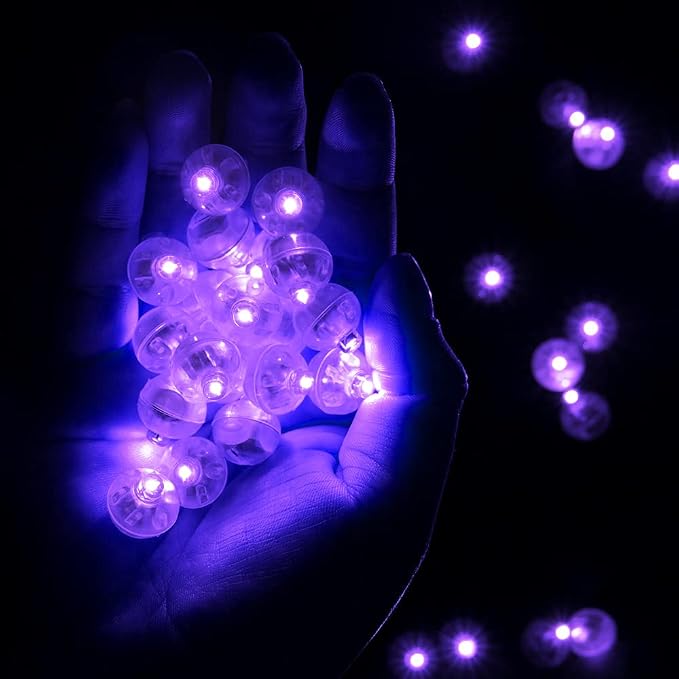 100pcs LED Purple Balloon Light, Round Led Mini LED Lights - Image 2