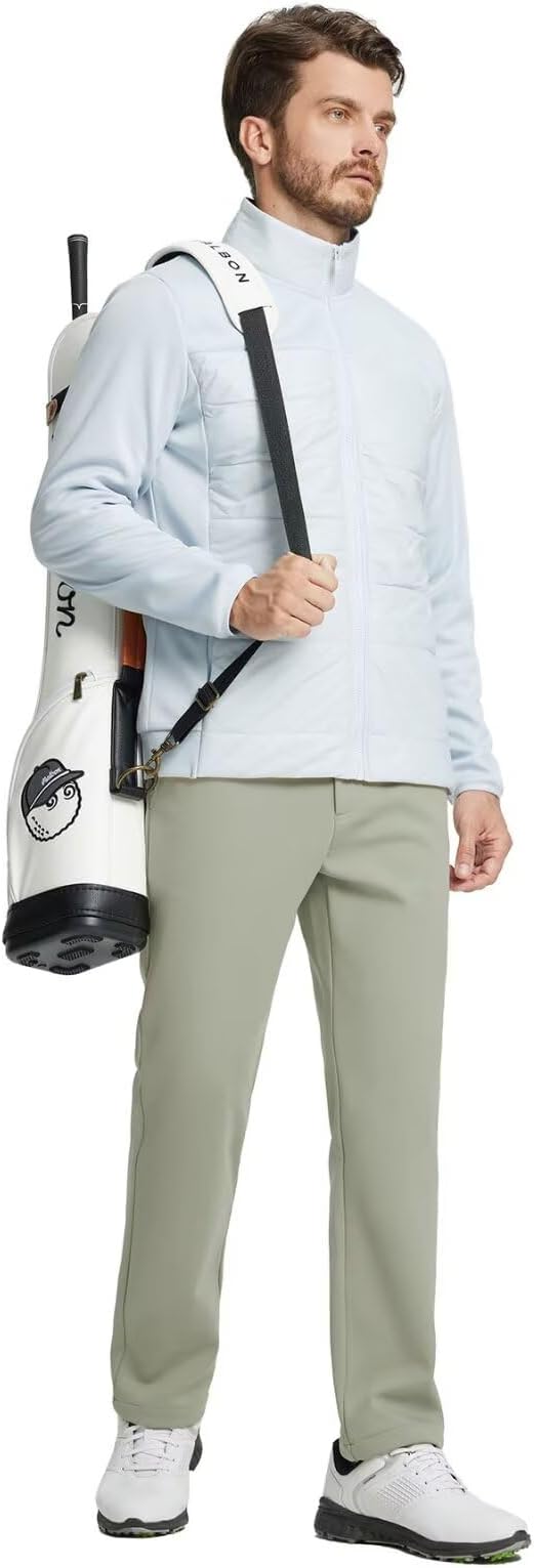 M MAELREG Golf Fleece Lined Pants Men Softshell Water-Resistant Workout Casual Outdoor Hiking Insulated Winter Pants for Men