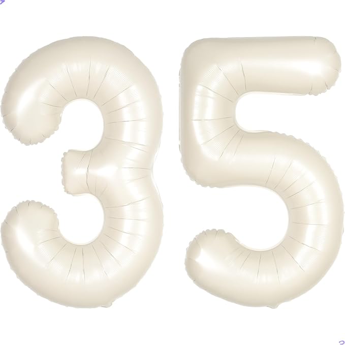 Cream White Number 35 53 Balloon by Unknown