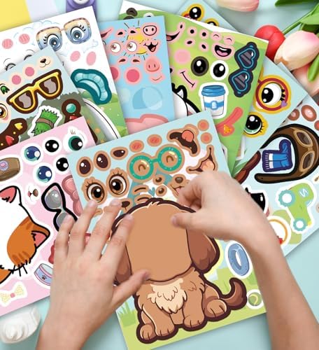 HSHFAMIIY 24 PCS Animal Face Stickers – DIY Decorative Animal Character Stickers for Crafts, Scrapbooking, Party Decorations, Gift Wrapping & Holiday Projects - Image 4