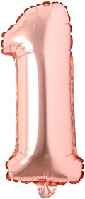 16" inch Single Rose Gold Alphabet Letter number Balloons Aluminum Hanging Foil by REIANS