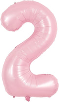 TONIFUL 40 Inch Pastel Pink Number 2 Balloons Large Foil 2nd Birthday Decor | by TONIFUL
