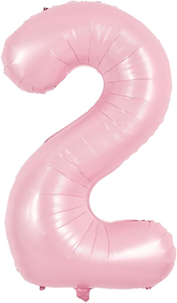 TONIFUL 40 Inch Pastel Pink Number 2 Balloons Large Foil 2nd Birthday Decor | by TONIFUL