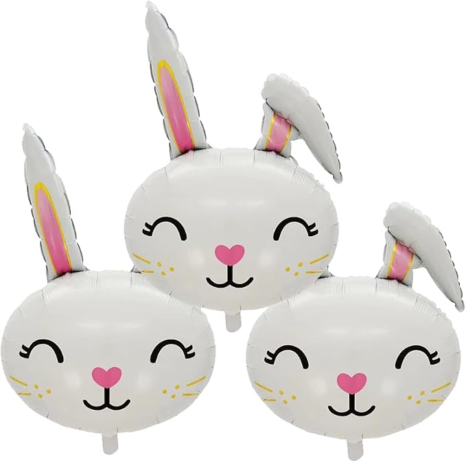 Bunny Balloons Easter Balloon Bunny Birthday Party Decorations Rabbit Head Foil by HADCKJA