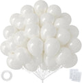 50pcs 12 Inch Pearl White Latex Balloons | Premium Pearl Balloon Kit by OWPFJG