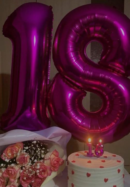 Hot Pink Number 8 Balloon 40 inch, Balloon numbers party supplies, deco photo - Image 5