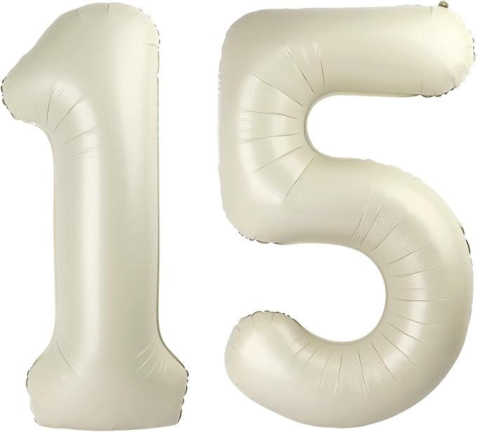 Numbers 14 Balloon 40Inch Cream Balloons by Argthjy
