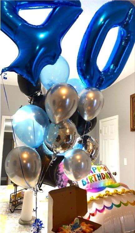 Navy blue Number 0 Balloon 40 inch, 0th Birthday Party Balloons Decorations | - Image 5