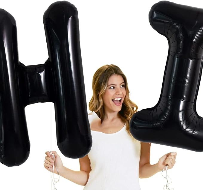 TONIFUL 40 Inch Large Black I Letter Balloon - Image 5