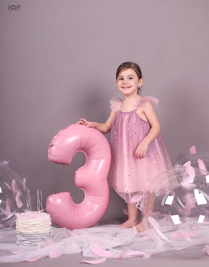 Number Balloons 40 Inch Pearl Pink 0 Balloon - Image 4