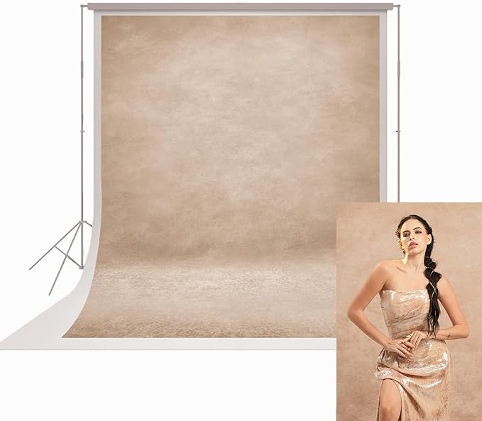 UrcTepics 8x10ft Beige Abstract Textured Photo Backdrop Cloth, Photography by UrcTepics
