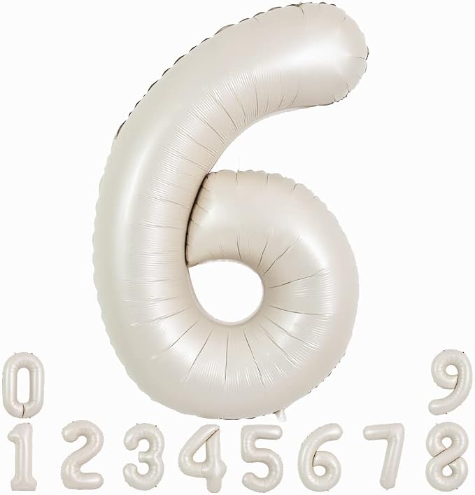 TONIFUL 40 Inch Cream White Large Numbers Balloon 0-9 Birthday Party Decorations by TONIFUL