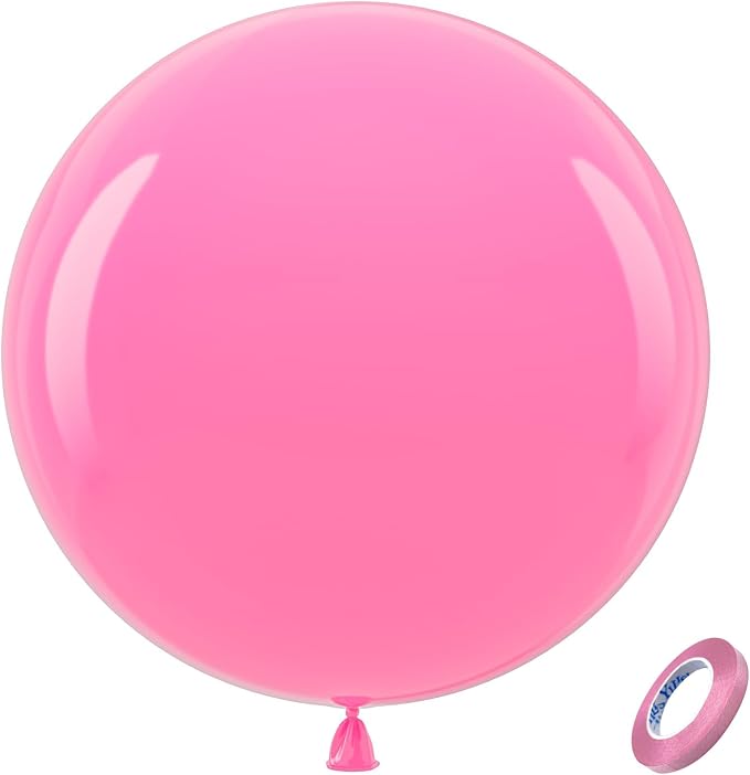 Bezente Pink Giant Latex Round Balloons 36 Inch 8 Pack | Bridal Pink Balloon by Bezente