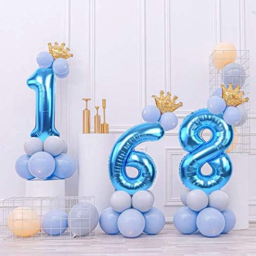 TONIFUL 40 Inch Blue Number 2 Balloons Large Foil 2nd Birthday Decorations | - Image 4
