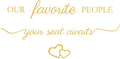 3 Pcs Wedding Seating Chart Decal Stickers DIY Our Favorite People Your Seat Awaits Vinyl Decal Wedding Sign Decor Seating Chart Board Mirror Stickers(Gold)