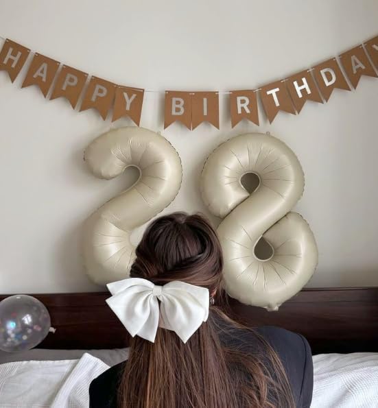 Cream White Number 8 Balloon 40 inch, Birthday Party Balloons Decorations | - Image 4