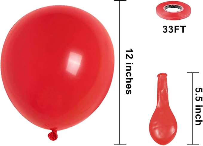 KBZVNAF Red Balloons Latex Party Balloons - Image 2
