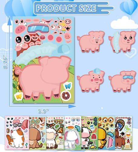 HSHFAMIIY 24 PCS Animal Face Stickers – DIY Decorative Animal Character Stickers for Crafts, Scrapbooking, Party Decorations, Gift Wrapping & Holiday Projects - Image 2