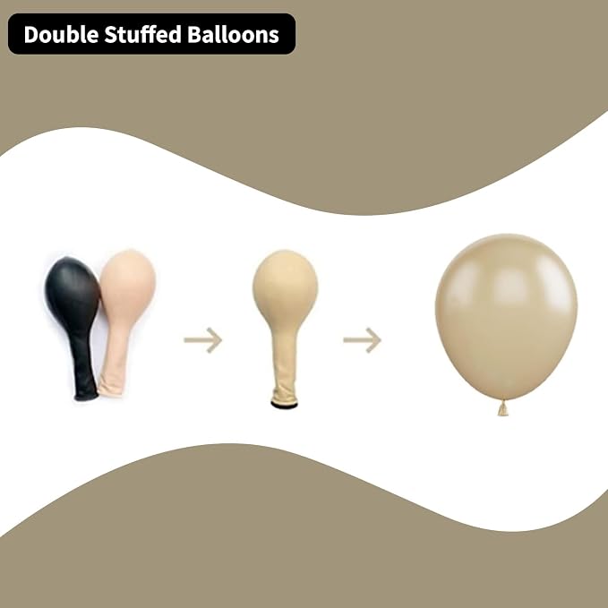 Neutral Balloons, 60 Packs 12 Inch Double Stuffed Beige Cream Sand White - Image 3