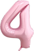 40 Inch Pink Number 4 Balloon, Giant Number Balloons, Birthday Decorations | by Unknown