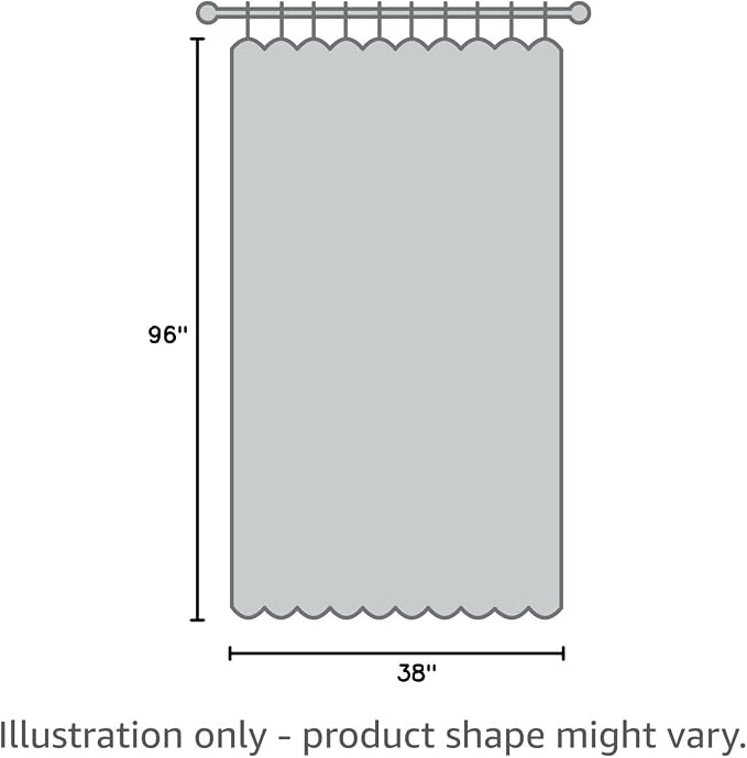 Grey Curtains 38 Inch Wide for Bedroom 2 Panels Rod Pocket Back Tab Loops Semi - Image 10