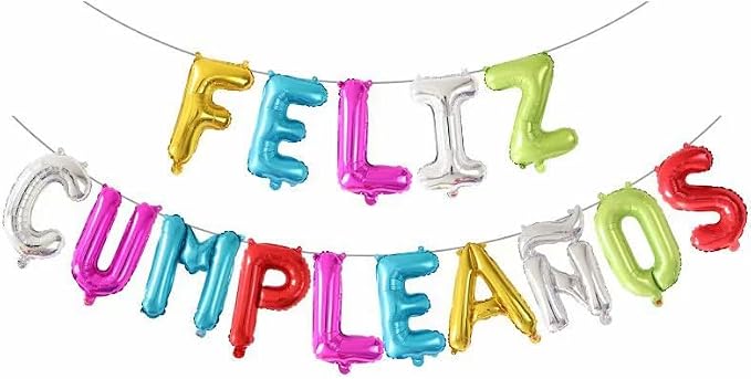 ZHENGYE Multicolour Letter Feliz Cumpleanos Balloon Happy Birthday Balloons by ZHENGYE
