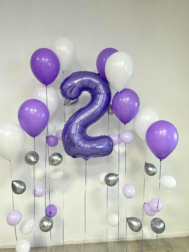 Number 5 Balloon 40 Inch Balloons Purple Birthday Decorations - Image 4