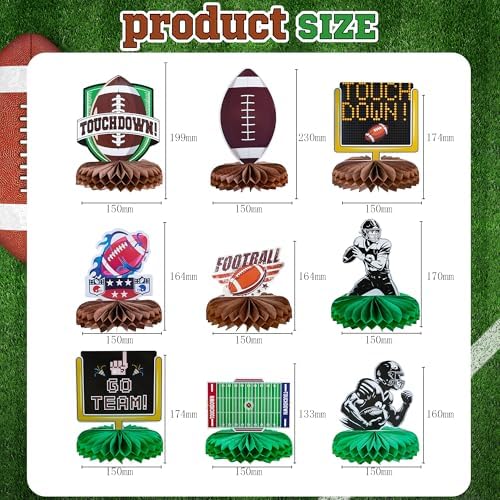 Football Party Decorations for Super Game Bowl 2027 - Game Day Honeycomb for Table Centerpiece | Football Party Decorations Favors Supplies Indoor Outdoor - Holiday Birthday Party Decor for Table Home - Image 2