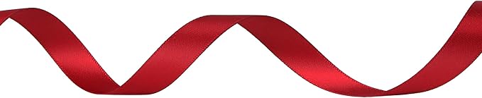 Ribbli Double Faced Scarlet/Dark Red Satin Ribbon, 1/2” x Continuous 25 Yards - Image 2