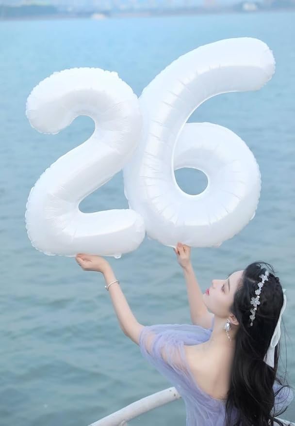 Number Balloons 40 Inch White 5 Balloon - Image 3