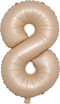40 inch Caramel Cream Color Number Balloons 0-9 Large Digital Foil Helium Brown by RUIANSI