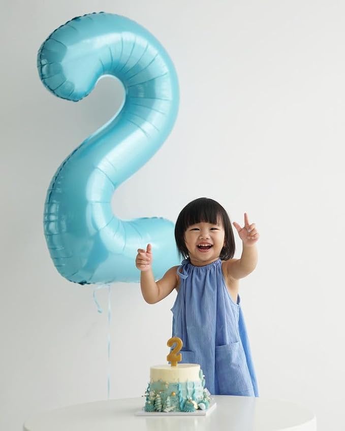 Pearl Blue Number 3 Balloon 40 Inch - Image 4