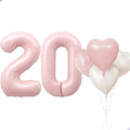 Pink 20 Balloon Number Pastel Pink 20th Birthday Party Decorations by Unknown