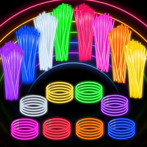 SpringFlower Ultra Bright Glow Sticks, 600Pcs, Glow Sticks Bracelets For Kids Party Favors, Glow in The Dark Party Supplies, Glow Decorations, Neon Party Favors Glow Party, Birthday, Wedding by SpringFlower