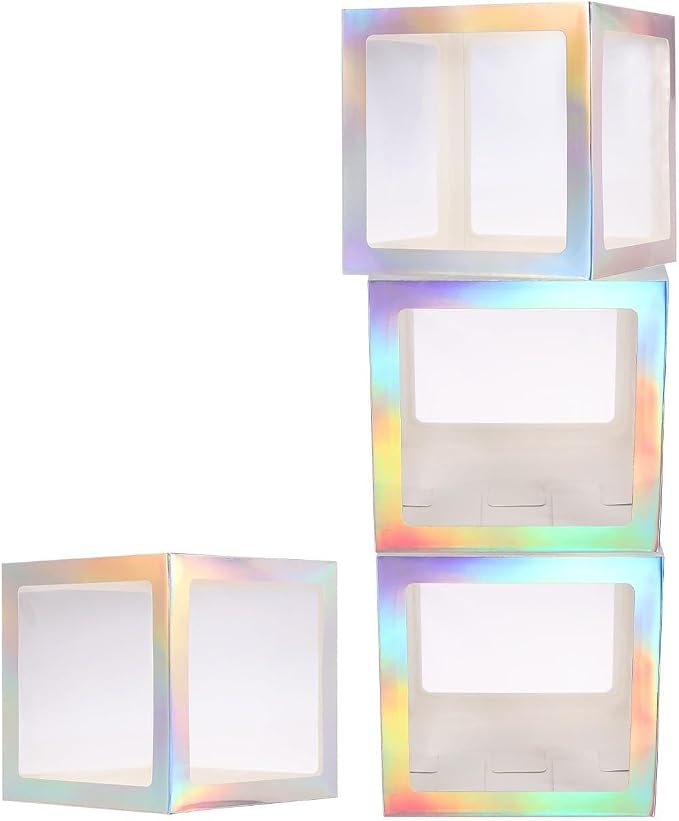uxcell 4 Pcs Party Balloon Boxes, Transparent Balloon Boxes by uxcell