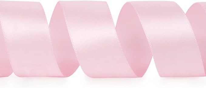 Ribbli Double Faced Light Pink Baby Pink Satin Ribbon, 1” x Continuous 25 Yards - Image 2