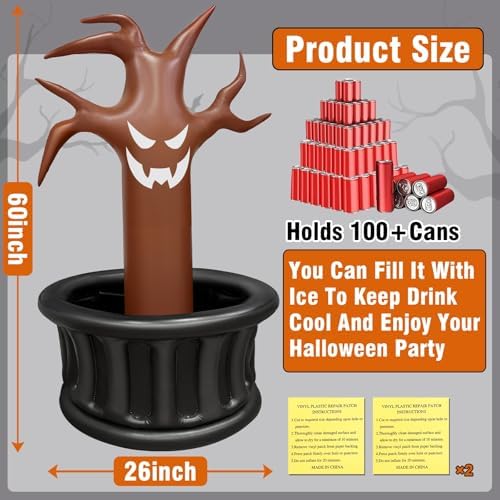 TURNMEON 100+ Cans Capacity 5Ft Halloween Inflatable Dead Tree Drink Cooler - Image 4