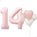 Pink 14 Balloon Number Pastel Pink 14th Birthday Party Decorations by Unknown