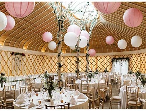 Pink Paper Lanterns 12 Pcs Assorted size of 6" 8" 10" 12" Chinese Round Paper - Image 6