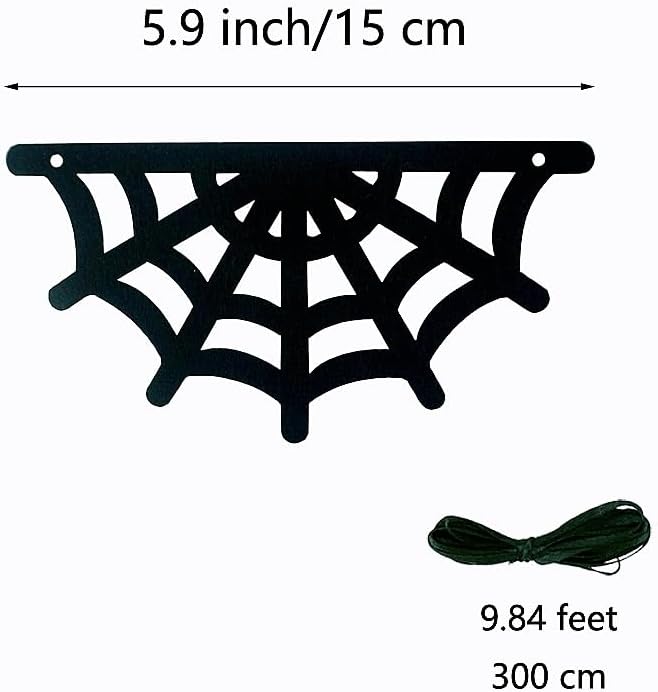 SaktopDeco 2 Pack Felt Spiderweb Garland Banner Hanging Spiderweb Decorations - Image 2
