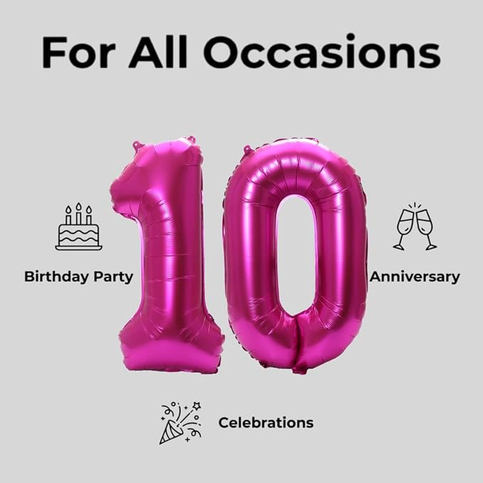 Number 10 Balloon Foil Mylar Balloons - Image 7