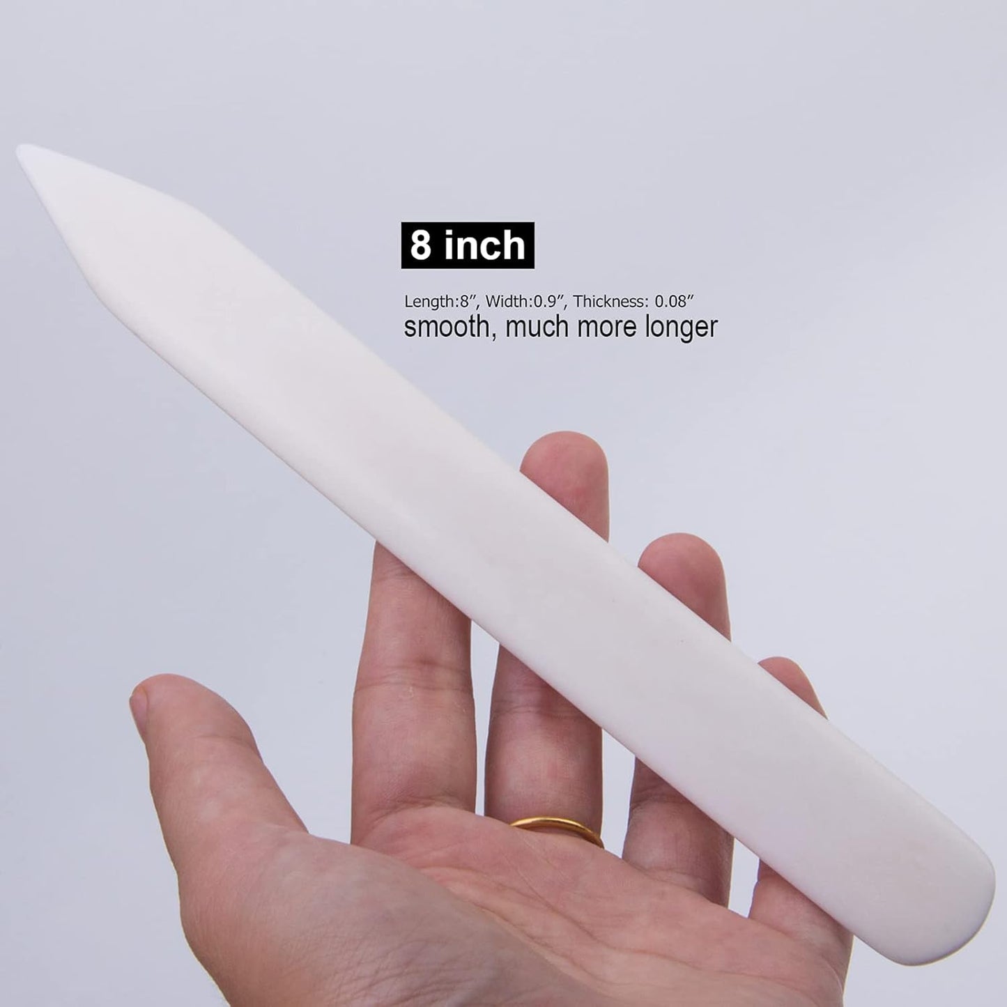 VENCINK 8 inch Genuine Bone Folder Natural Origami Paper Creaser Scoring Folding Tool for Leather Cards DIY Handmade Bookbinding Burnishing Shaping Creasing (100% Real Cattle Bone)