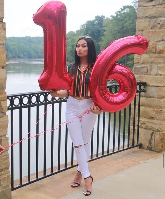Red Number 40 Balloon 40 Inch - Image 4