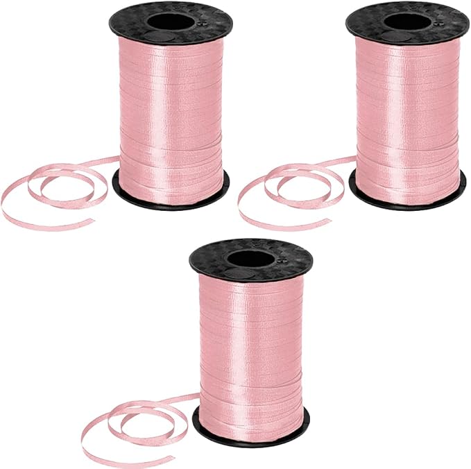 PMU 1500 Yards x 3/16in Light Pink Crimped Curling Ribbon String by PMU