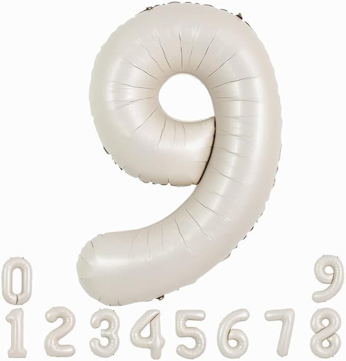 TONIFUL 40 Inch Cream White Large Numbers Balloon 0-9 Birthday Party Decorations by TONIFUL