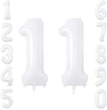 White Number 11 Balloon 40 Inch, Large Matte White 11 Foil Balloon Set by Unknown