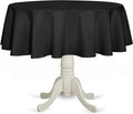 Fitable Black Round Tablecloth 70 inch, Stain and Wrinkle Resistant Washable Polyester Table Cloth for Dining Buffet Parties and Camping
