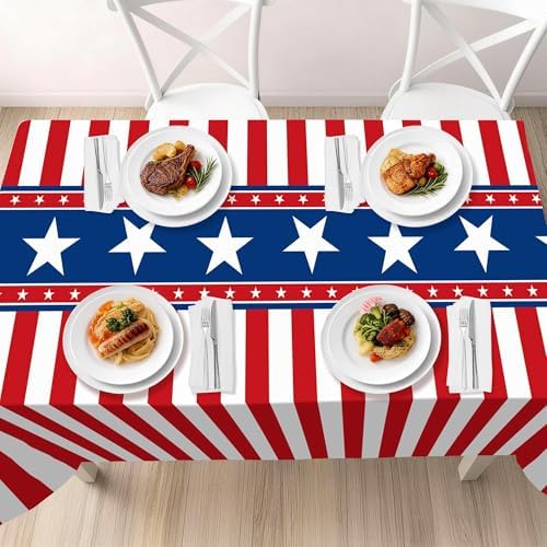 3 Pack Patriotic Tablecloths,American Flag Tablecloth,Patriotic Decorations - Image 6